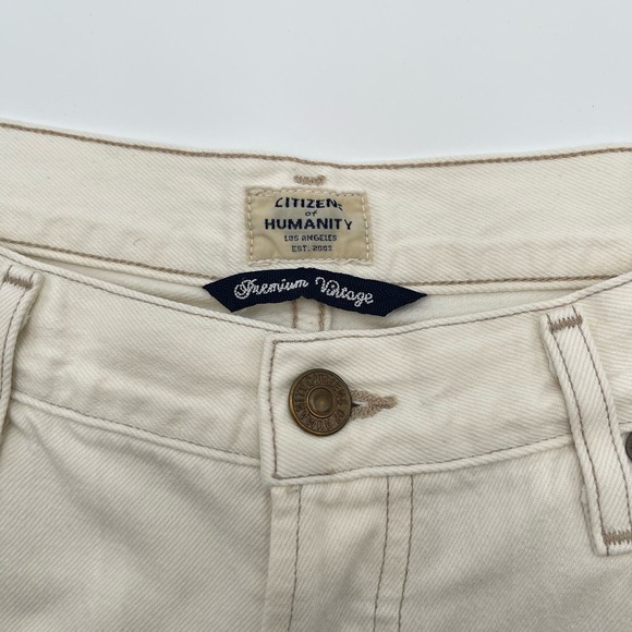 Citizens of Humanity | Off White Ecru Gaucho Wide Leg Crop Jeans 29 - Picture 4 of 14